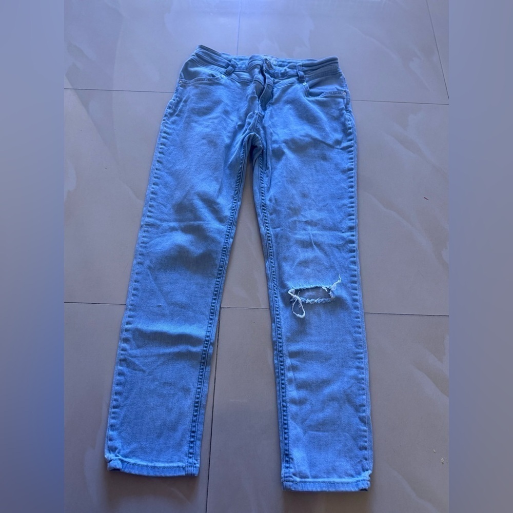 Free people jenas light Blue Distressed Jeans size 29 W pocket zipper - Picture 5 of 13